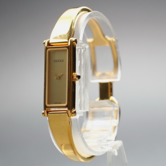Gucci Gold Rectangular Women's Watch - Picture 1 of 10